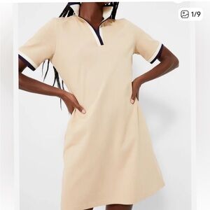 NWT Tuckernuck Hutton Tan Polo Dress with Black Trim